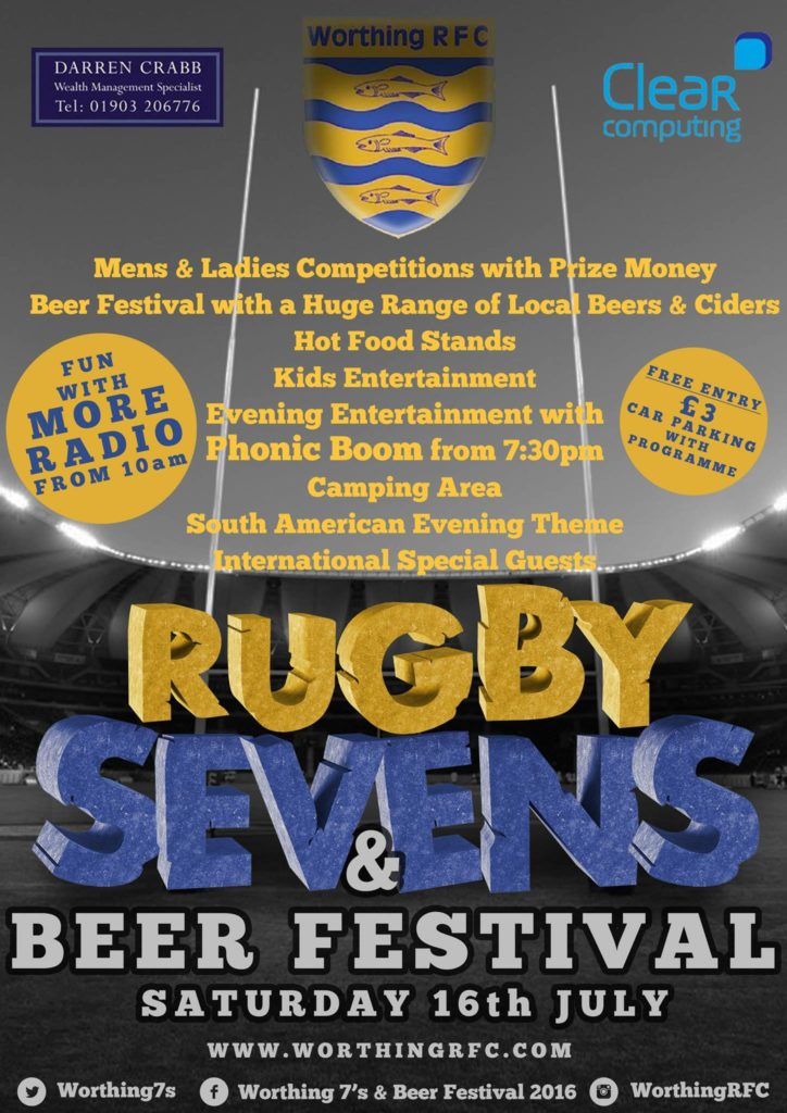 Clear Computing Headline sponsors of Worthing Rugby Club Beer Festival
